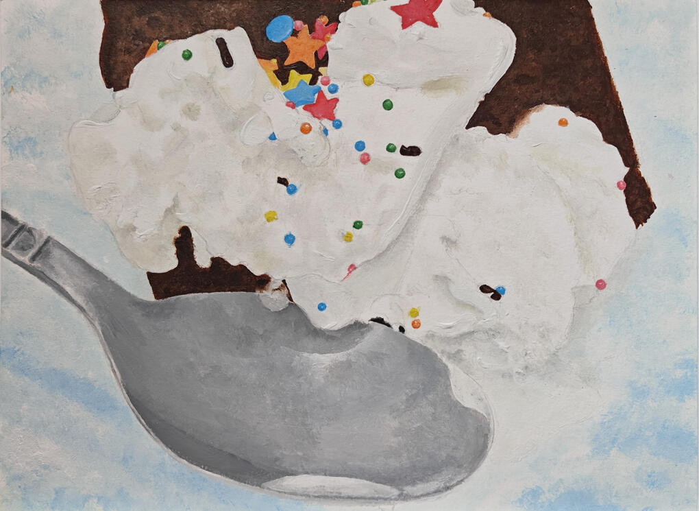 *Spoonfed* A3 Acrylic on Watercolour paper